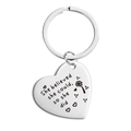Gros plan du porte-clés cœur en acier inoxydable avec citation gravée et pissenlit - Argent Pissenlit She Believed Style (TX0040) / Argent