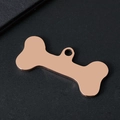 Polished rose gold bone-shaped pet ID tag with smooth mirror finish for collars - Bone Style / 34.8x16.4mm / Rose Gold