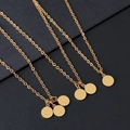 Minimalistische gouden roestvrijstalen kettingen met ronde hangers in diverse sets - Goud (1 Schijf)