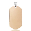 Minimalist rose gold stainless steel rectangle dog tag pendant with mirror finish - Rose Gold 49*28 (Pointed)