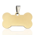Medaglietta per cani in acciaio inossidabile dorato a forma di osso con moschettone - Osso Piccolo / Oro