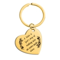 Goldener herzförmiger Schwestern-Schlüsselanhänger mit graviertem Spruch und Blumenmotiven - Gold Schlüsselanhänger (TX0062)