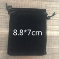 Black velvet jewelry pouch with dual drawstring closure and soft premium fabric texture - Velvet Bag Black