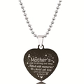 Detail van een zwarte hartvormige hanger aan een zilveren bolletjesketting met tekst - Moeders Grote Liefde Bloemen Stijl (X00006) / Zwart