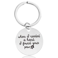 Detailed close-up of polished stainless steel keychain with pet memorial engraving - Silver (Y00004)