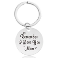 Polierter Schlüsselanhänger aus Edelstahl mit Remember I Love You Mom Gravur - Silber (Y00010)