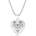 Gepolijste roestvrijstalen hartjesketting met gegraveerde tekst en een klassieke ball chain - Inspirerende Citaat Stijl (X00009)