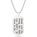 Detailweergave van de roestvrijstalen dogtag-ketting met gegraveerde danktekst voor vaders - Bedankt Papa Stijl(W00001)