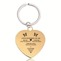 Detailed close-up of golden heart keychain with engraved inspirational quote and butterflies - Gold Heart Keychain (X00009)