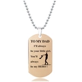 Detalle de placa de identificación en oro rosa grabada para papá con cadena de bolas - Para Mi Héroe Papá Estilo(W00013)