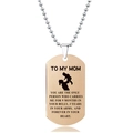 Grabado detallado en colgante de oro rosa con silueta de madre e hijo y mensaje - Mensaje Conmovedor Para Mamá(W00043)