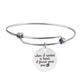 Detailed engraving on silver stainless steel bracelet with dog paw print charm - when I needed a hand. I found your paw (Y00004)