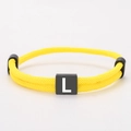 Adjustable yellow woven Milan rope bracelet featuring a black square charm with letter L - Letter L (SLF012) / Yellow