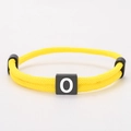 Adjustable yellow Milan rope bracelet featuring a black square bead with white letter O - Letter O (SLF015) / Yellow