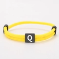 Adjustable bright yellow braided Milan rope bracelet with black cube letter Q charm - Letter Q (SLF017) / Yellow