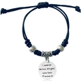 Macro detail of braided rope bracelet with engraved I used to be his Angel silver charm - Guardian Angel Style (Y00016)