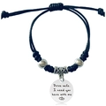 Detail of woven bracelet with engraved Drive Safe charm and adjustable black rope - Drive Safe Style (Y00018)