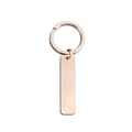 Rectangle rose gold stainless steel keychain with polished blank bar for engraving - Rectangle Bar Style (4) / Rose Gold