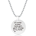 Zilveren roestvrijstalen ketting met ronde hanger en gegraveerde tekst citaat - Je Bent Mijn Held Stijl (Y00022) / Zilver