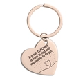 Portachiavi a cuore in acciaio inossidabile oro rosa con incisione per ringraziare i docenti - Stile Ringraziamento Insegnante (TX0047) / Oro rosa