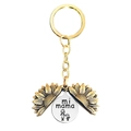 Detail of opening sunflower keychain with mi mama engraving for Mother's Day gift - Gold Sunflower-Mi Mama Mother Son (T00069)