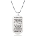 Roestvrijstalen legerplaatje ketting met lasergegraveerde tekst voor dochters cadeau - Papa aan Dochter Inspirerende Stijl (W00015)