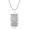 Gegraveerde dog tag ketting To My Son van gepolijst roestvrij staal met ball chain - Mama aan Zoon Inspirerende Stijl (W00016)