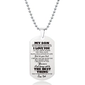 Heren roestvrijstalen dogtag ketting met gegraveerde tekst cadeau van vader aan zoon - Papa aan Zoon Inspirerende Stijl (W00017)