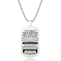 Zilveren roestvrijstalen dog tag ketting voor kleinzoon met gegraveerde inspirerende tekst - Oma aan Kleinzoon Inspirerende Stijl (W00024)
