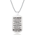 Roestvrijstalen dog tag ketting voor dochter van mama met zilveren kralenketting - Mama aan Dochter Getuigenis (W00032)