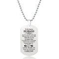 Gepolijste roestvrijstalen legerplaatje ketting met gravering en klassieke bolletjesketting - Aan Mijn Echtgenoot Liefdeszinnen (W00033)
