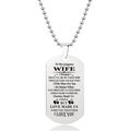 Gepersonaliseerde militaire hanger ketting voor vrouw met gegraveerde tekst en hartjes - Aan Mijn Vrouw Liefdesdecoratie (W00034)