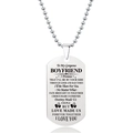 Zilveren roestvrijstalen dog tag ketting met gegraveerde tekst en verfijnde balketting - Aan Mijn Vriend Liefdestekst (W00036)