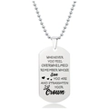 Roestvrijstalen kogelketting met gegraveerde rechthoekige dogtag voor zoon - Aan Mijn Zoon Kroon Inspirerend (W00041)
