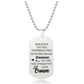 Gepolijste zilveren dog tag ketting met kroon en inspirerende tekst gravure - Grootouders aan Kleinkind Citaten Stijl (W00040)
