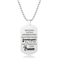 Roestvrijstalen dog tag ketting voor kleindochter met gegraveerde kroon en hart - Aan Mijn Kleindochter Inspirerend (W00037)