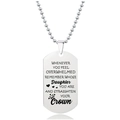 Roestvrijstalen dogtag ketting voor dochter met gravure en zilveren kralenketting - Aan Mijn Dochter Inspirerende Tekst (W00038)