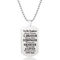 Zilveren roestvrijstalen militaire tag ketting met gegraveerde boodschap en kogelketting - Tante aan Neef Inspirerende Stijl (W00051)