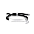 Black braided cord bracelet with silver nameplate and number 20 charm detail - Black Rope-Number 20(Silver)