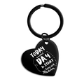 Porte-clés cœur noir mat avec texte inspirant gravé pour cadeau de remise de diplôme - Noir Aujourd'hui est un jour parfait (TX0035)