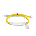 Adjustable bright yellow braided rope bracelet featuring a silver number 18 heart charm - Yellow Rope-Number 18(Silver)