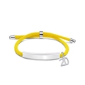 Adjustable yellow braided cord bracelet featuring a silver metal plate and number 20 charm - Yellow Rope-Number 20(Silver)