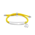 Adjustable yellow braided cord bracelet with silver bar and number 40 pendant - Yellow Rope-Number 40(Silver)