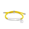 Yellow braided rope bracelet with silver number 60 pendant and adjustable metal slide buckle - Yellow Rope-Number 60(Silver)