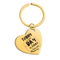 Porte-clés cœur en acier inoxydable doré avec citation inspirante et motif d'avion - Or TODAY is a perfect DAY (TX0035)