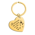Porte-clés cœur doré avec gravure inspirante pour cadeau de remise des diplômes - Or She believed she could (TX0040)