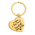 Porte-clés en forme de cœur doré en acier inoxydable avec gravure pour enseignants - Or Big heart to teach (TX0043)