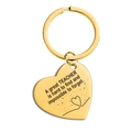 Porte-clés en forme de cœur doré en acier inoxydable avec citation pour enseignant - Or A great TEACHER (TX0047)