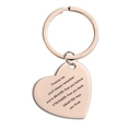 Porte-clés cœur en or rose avec citation gravée, cadeau idéal pour la remise - Or Rose Promise me Citation Inspirante (TX0028)