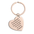 Porte-clés cœur en or rose avec citation gravée pour cadeaux de remise de diplôme - Style de Citation de Rêve (TX0032) / Or rose